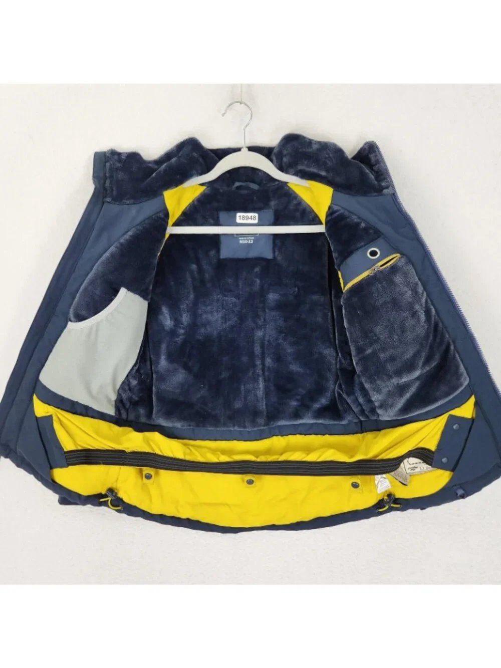 LL Bean Jacket Kids 10-12 Blue Insulated Softshell Fleece Lined TEK Winter Ski
